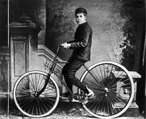 Inventor of the pneumatic tire John Boyd Dunlop's son John Jr. with bicycle. (Photo by Time Life Pictures/Mansell/Time Life Pictures/Getty Images)